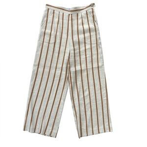 Jigsaw Linen Blend Striped Wide Leg Pants